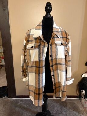 Tan flannel top